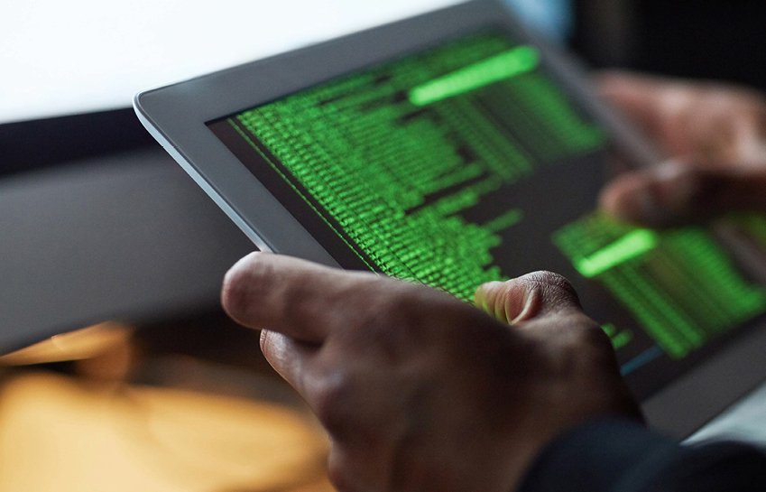 A person working on Touchpad