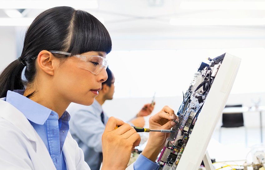 A person working on Computer