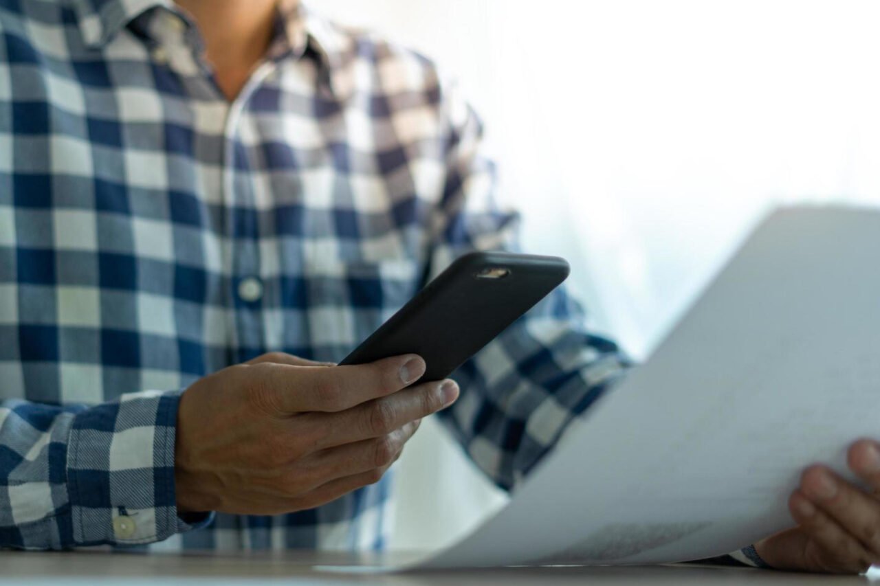 a person working on Mobile