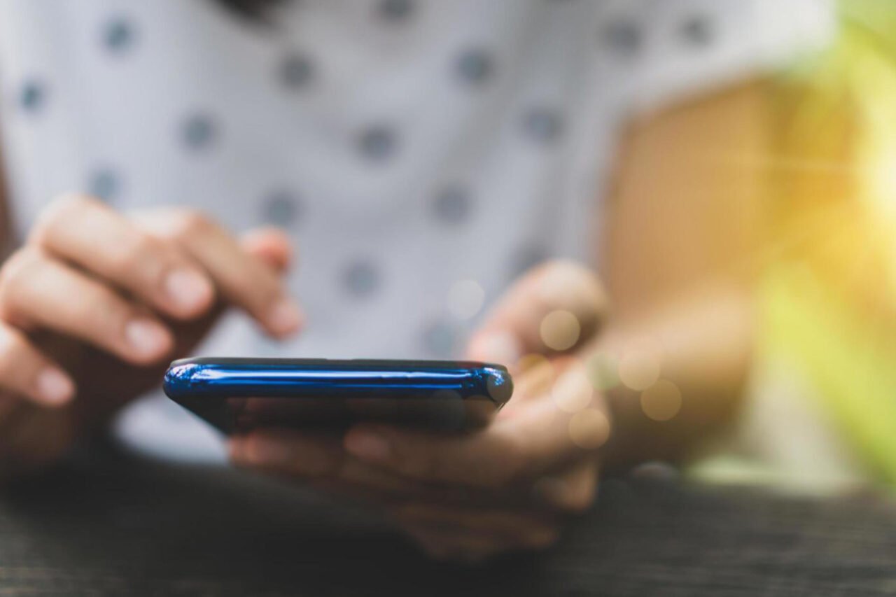 A person working on phone