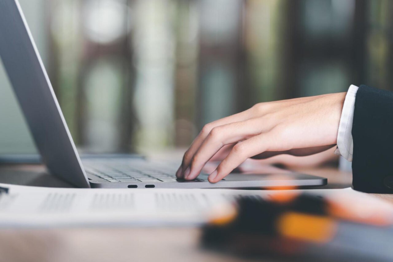 A person working on laptop