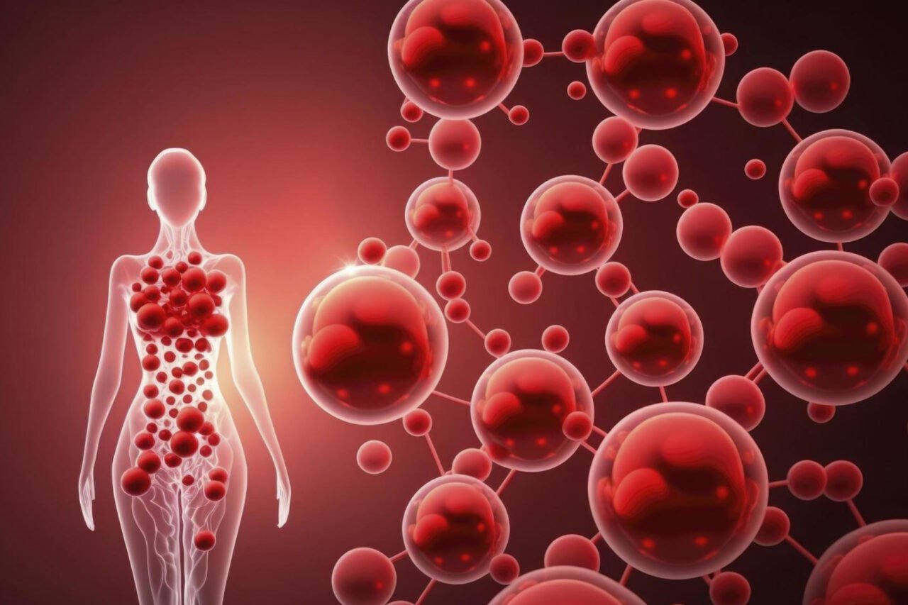 A symbolic image of Human body and cells