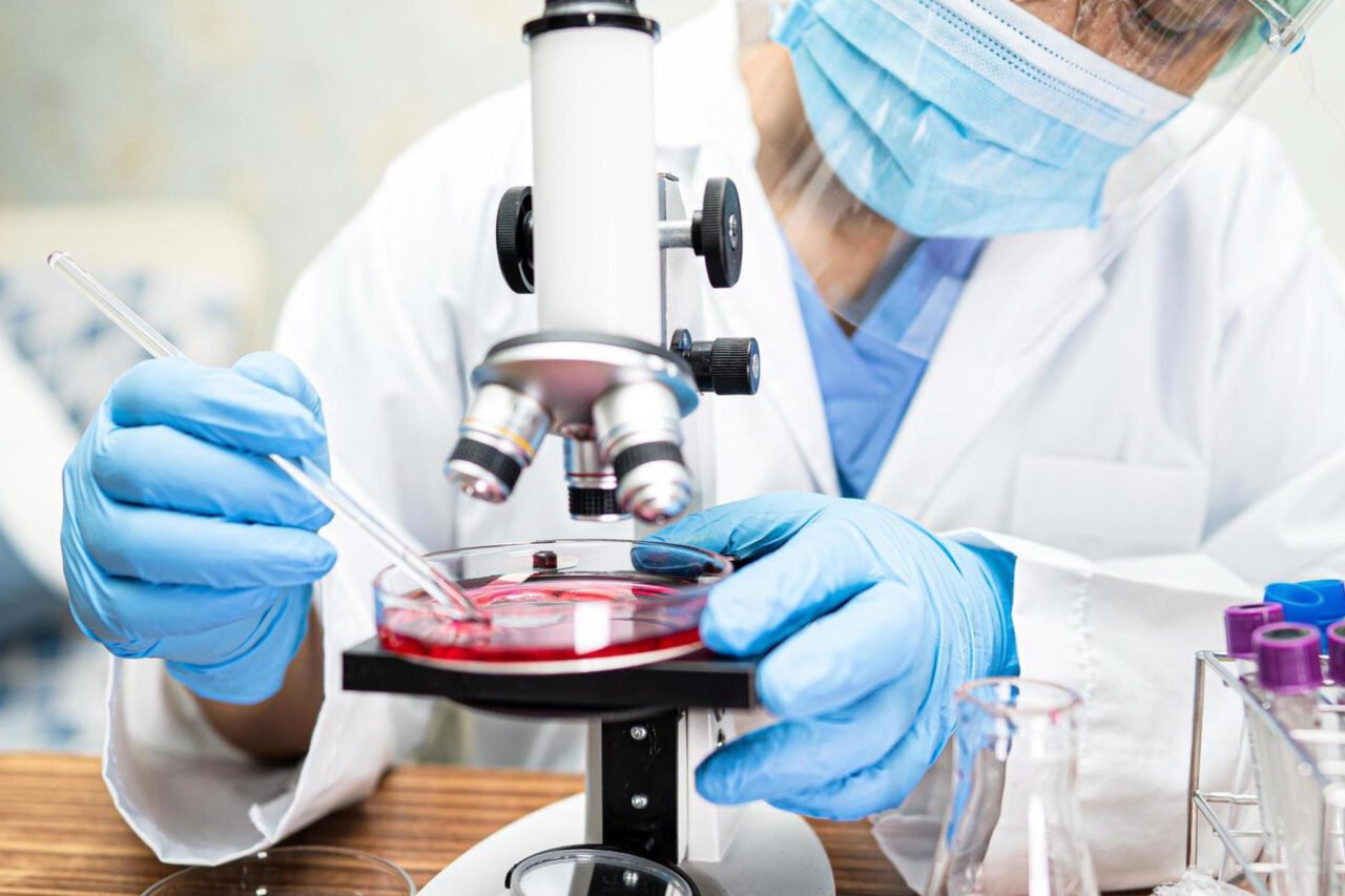 Doctor working on culture