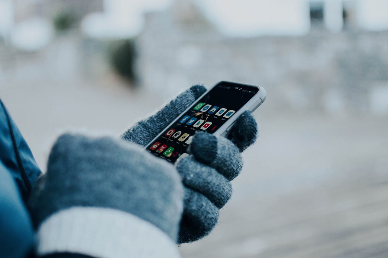 A person working on Phone